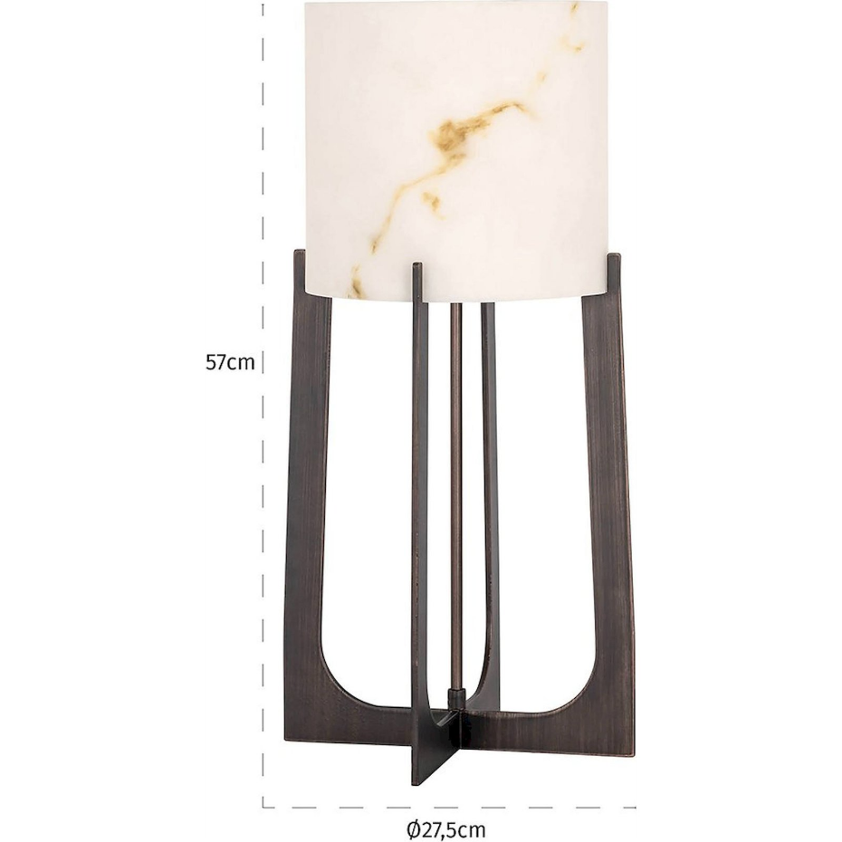 Lampe de table ronde en fer effet marbre