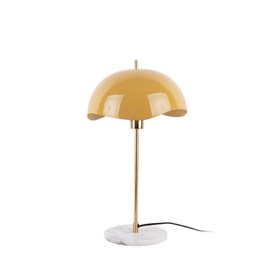 Lampe à poser en métal et marbre- WAVED DOME