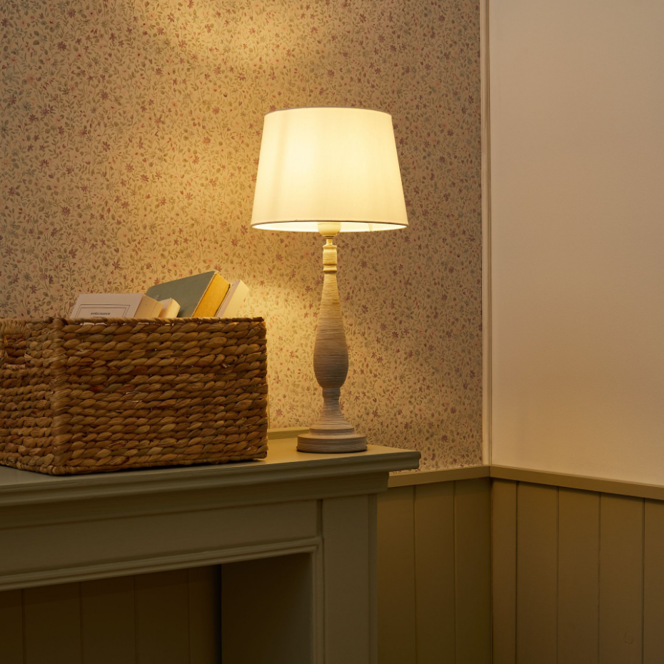 Lampe en métal et lin, DROUMA