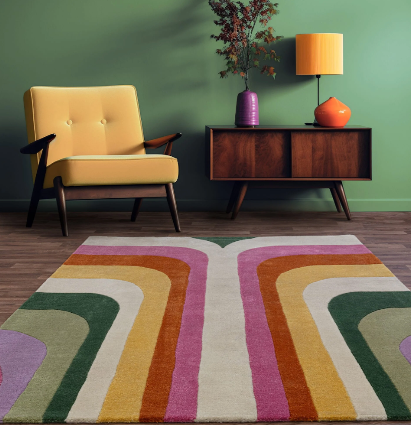 Tapis salon et chambre moderne style rétro TIPPY