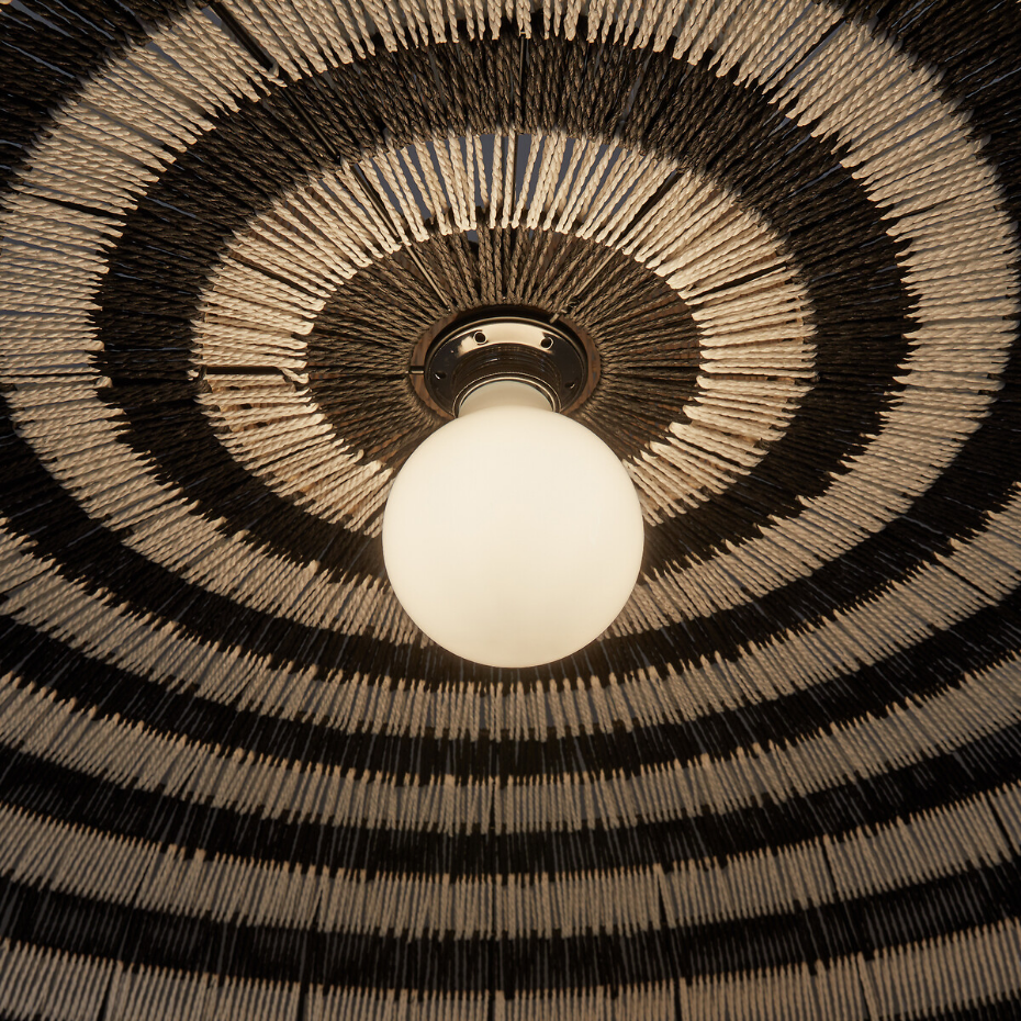 Suspension en papier tressé et rotin, Tribe