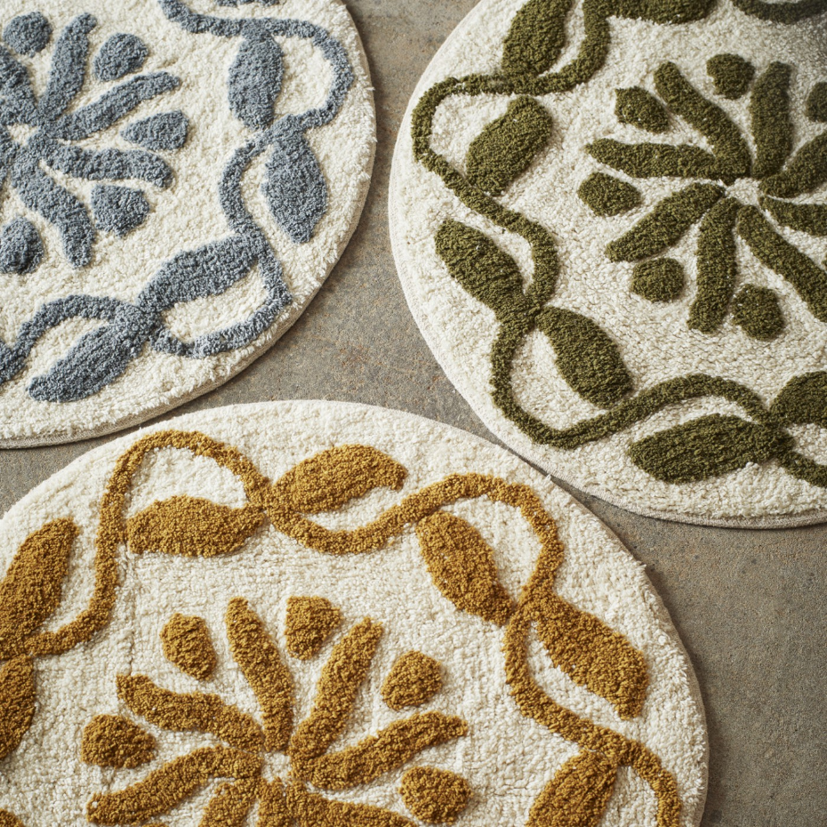 Tapis de bain rond coton tufté