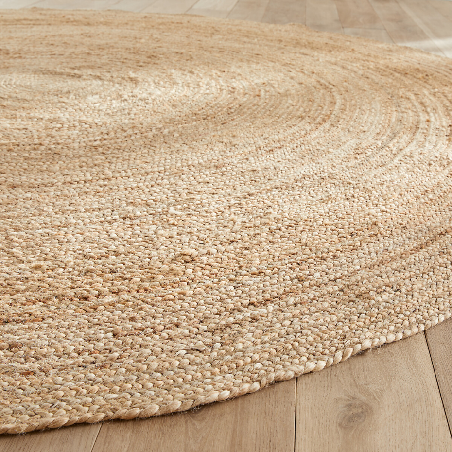 Tapis rond Ø250 cm en jute, tressé main, Hempy