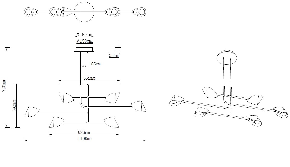 Suspension en métal design, CAPUCCINA