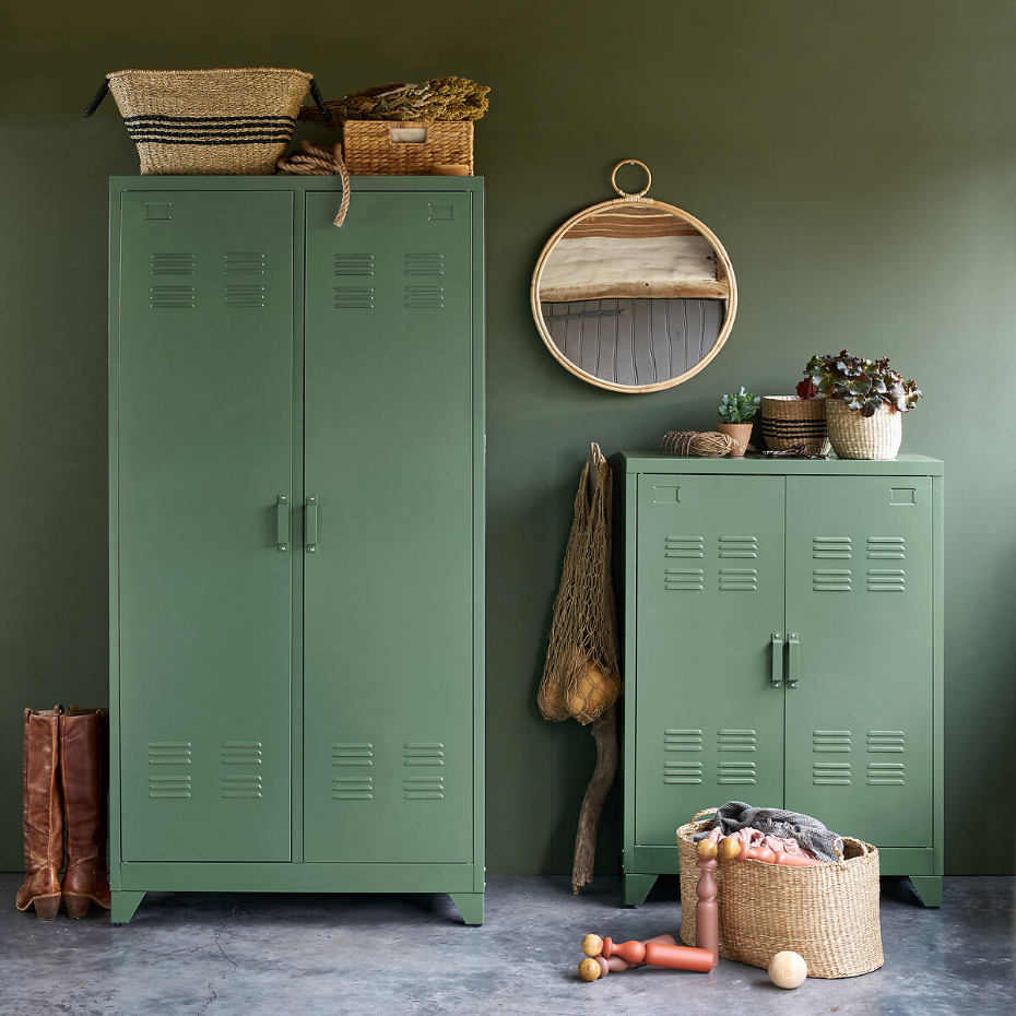 Armoire basse 2 portes en métal acier, Hiba