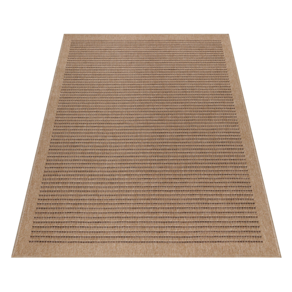Tapis intérieur extérieur aspect jute à rayures DHAKA