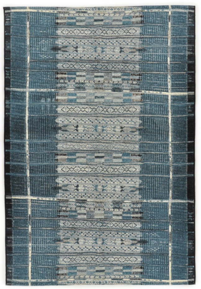 Tapis d'extérieur tissé plat à motifs géométriques - Aurora