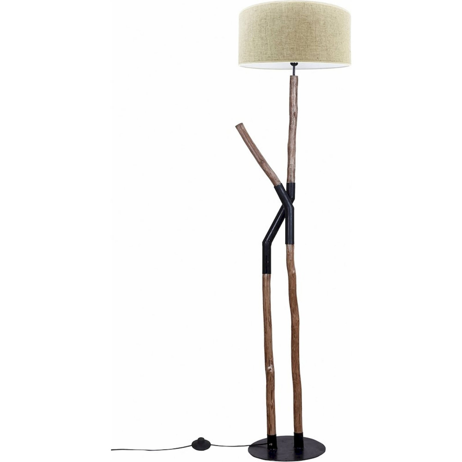 Lampadaire en bois forme organique