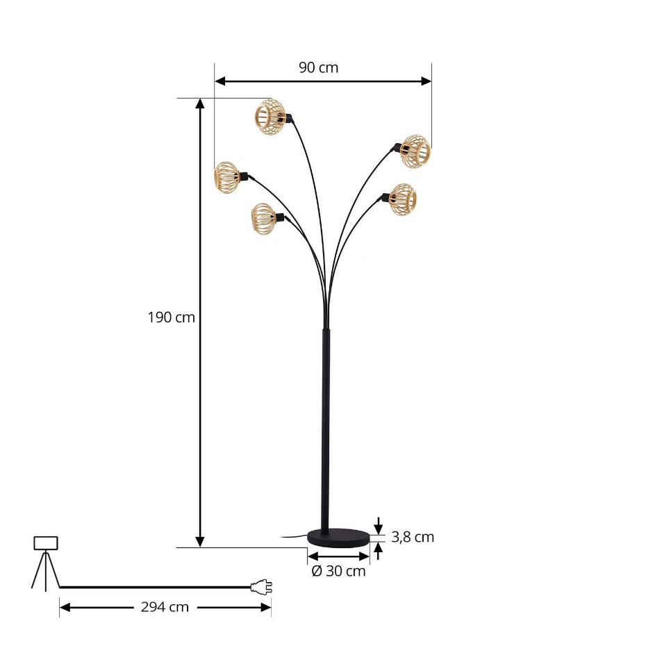 Lampadaire en bambou traditionnel, Lielle