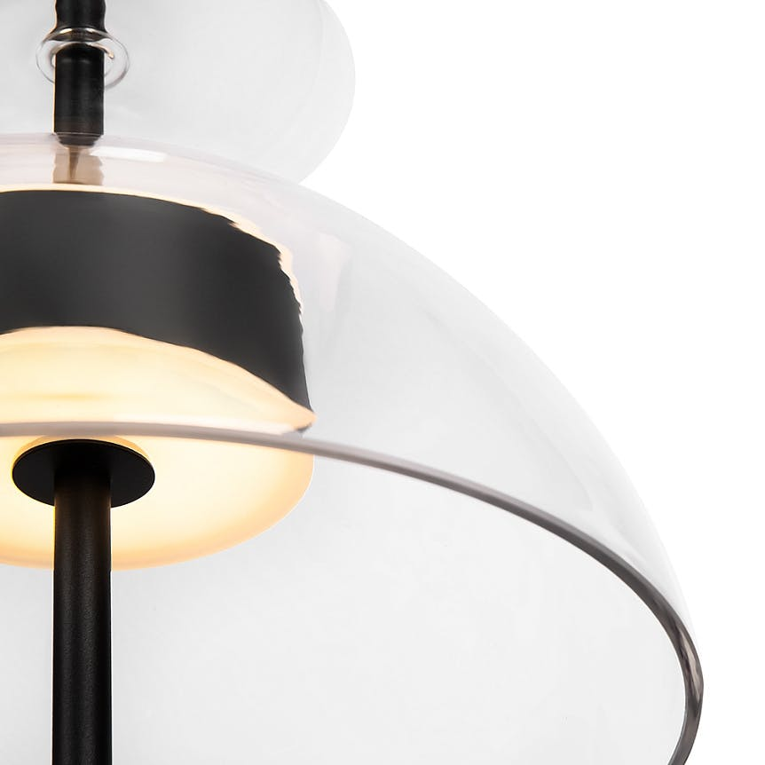 Suspension LED abat-jour en verre diabolo NORA