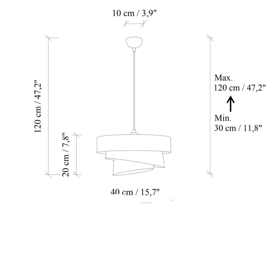 Suspension de chambre design – blanche, effet ruban ZURICH