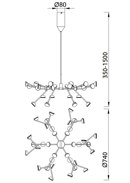 Suspension en métal design, D.74 , ADN