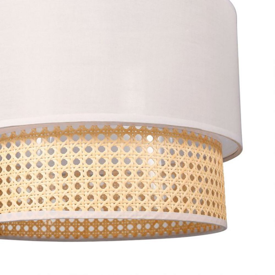 Suspension Gigogne Ronde Cannage Tissu Gris D35