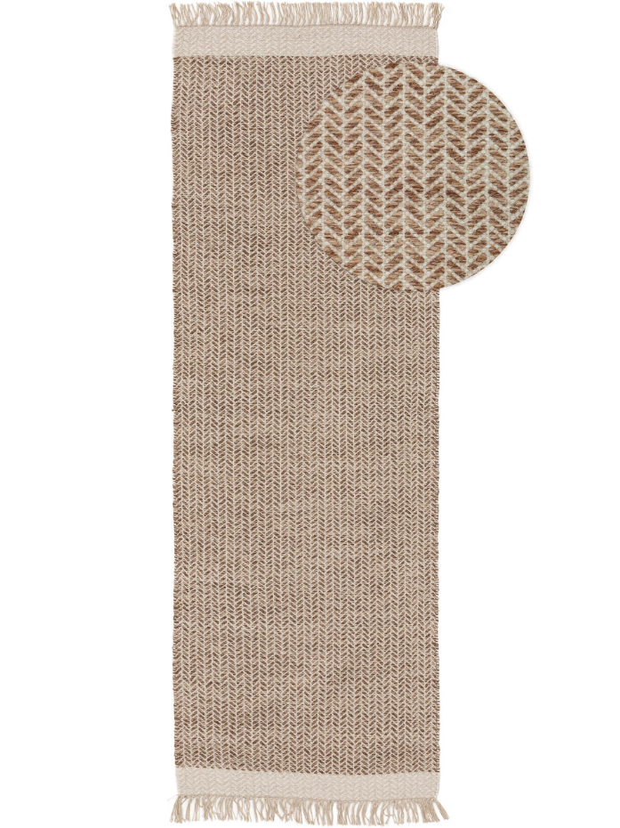 Tapis de couloir en laine tissé main KIM