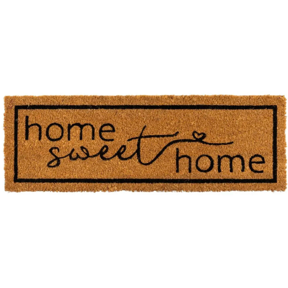 Paillasson coco long étroit Home sweet home 75x25x1.5cm