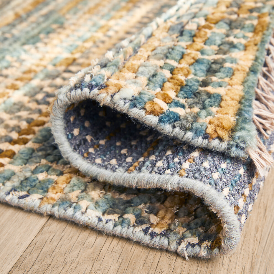 Tapis noué laine et soie de sari, Sarini