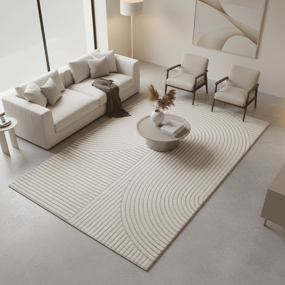 Tapis tissé à motif simple LYN9 B pour salon et chambre à coucher
