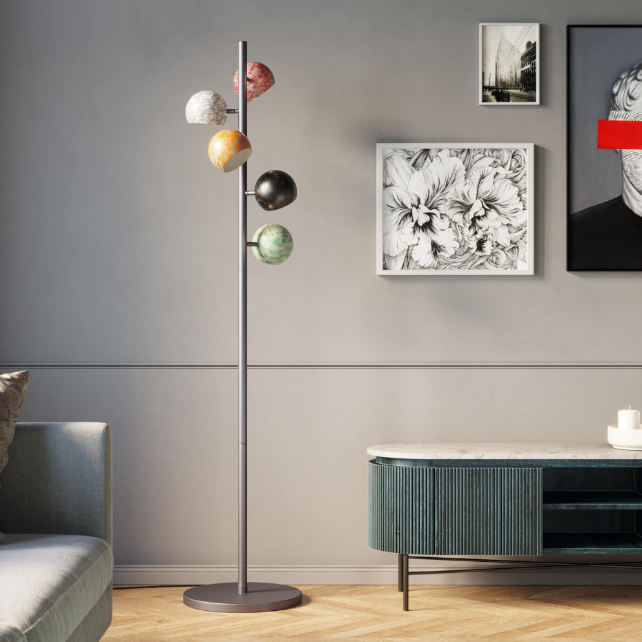 Lampadaire en acier 177cm, CALOTTA