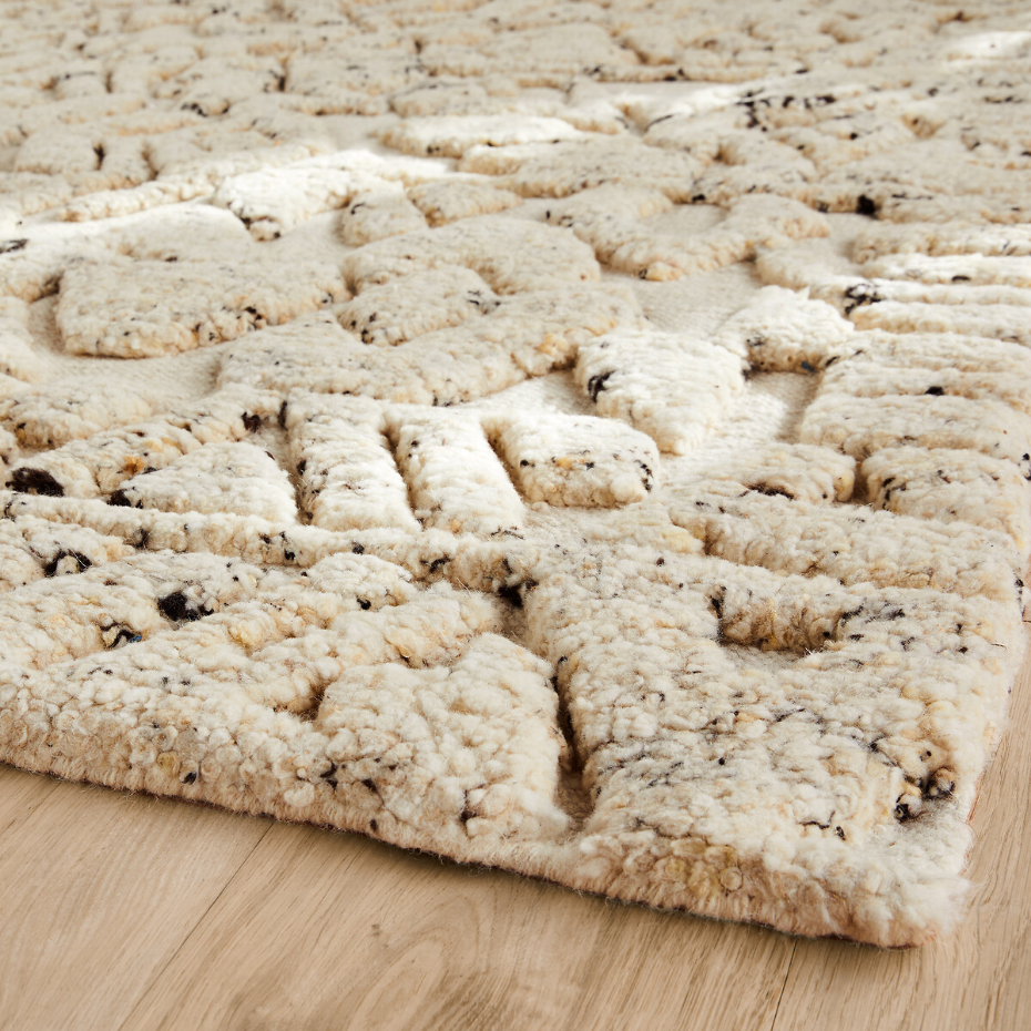 Tapis noué main, en pure laine reliefée, Agnix