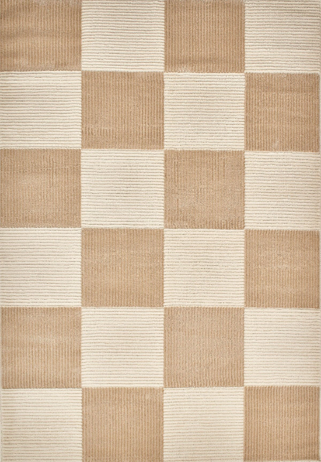 Tapis de salon damier bicolore BIANCA