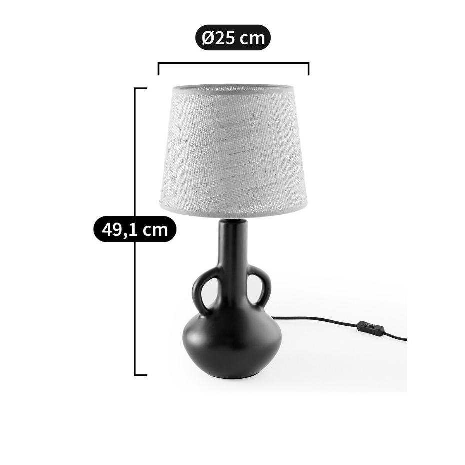Lampe à poser céramique et raphia, Balsa