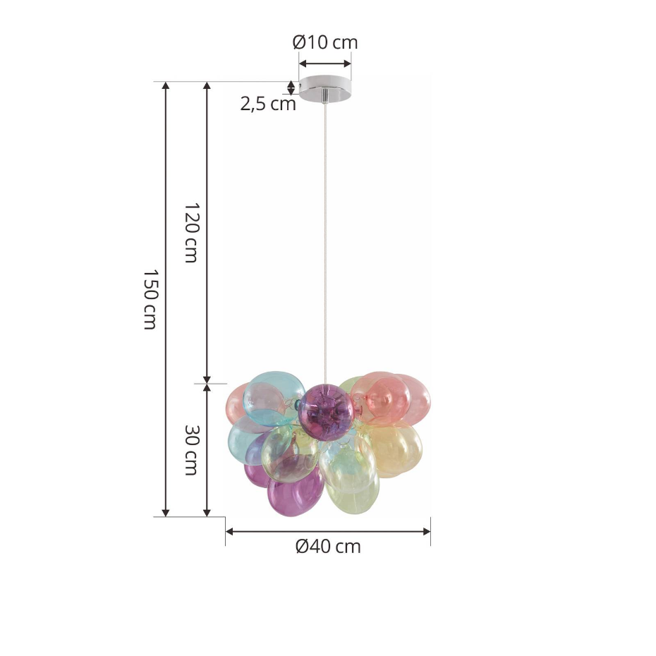 Suspension en verre design, Diborah