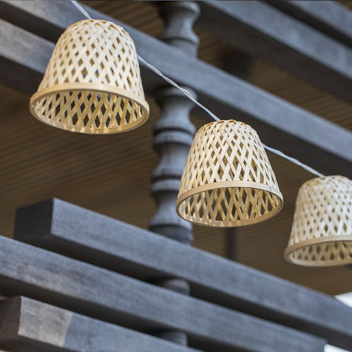 Guirlande solaire bambou CHILL HYBRID 10 ampoules 3.8M