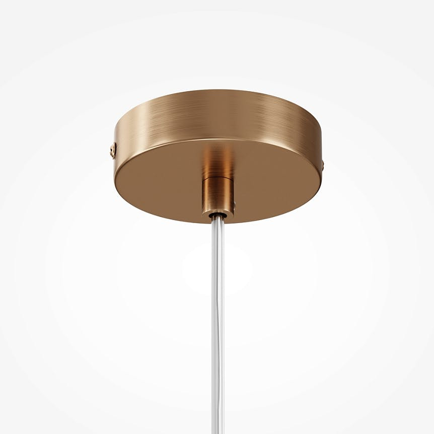 Suspension globe en verre & tige or, 15 cm DELTONA
