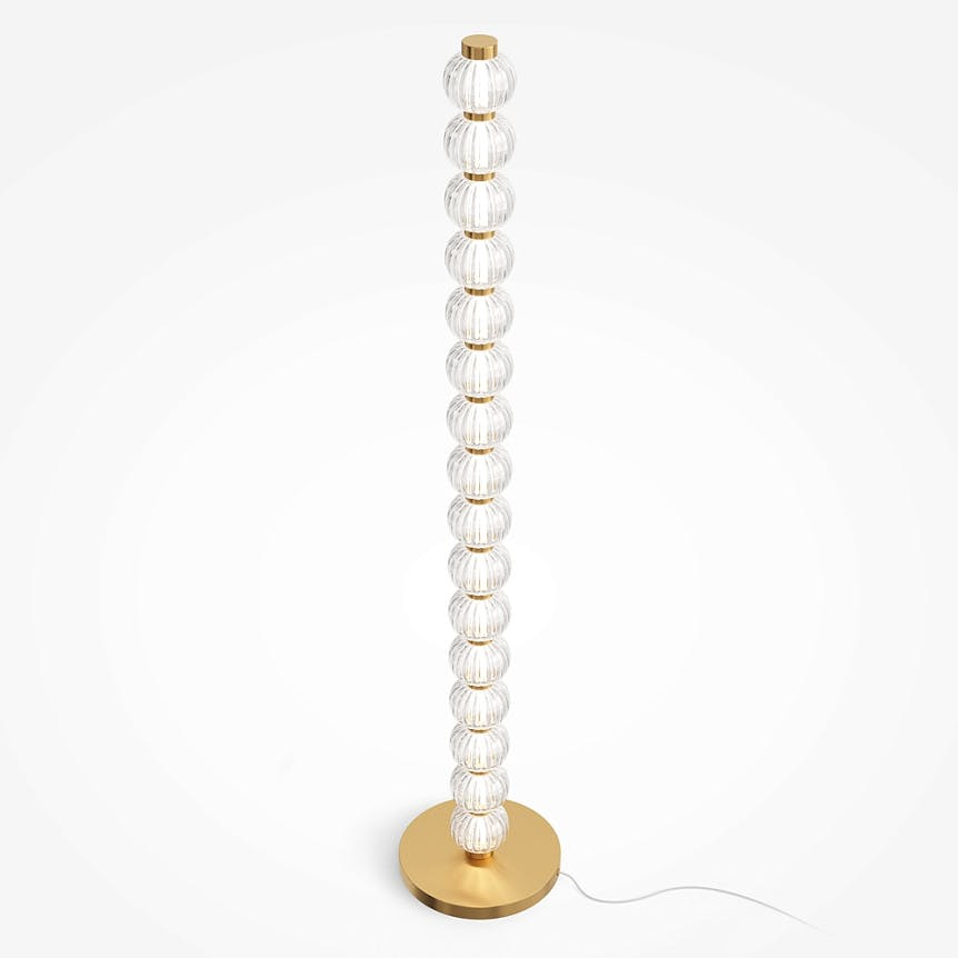 Lampadaire salon en verre - LED, perles ciselées BELLA