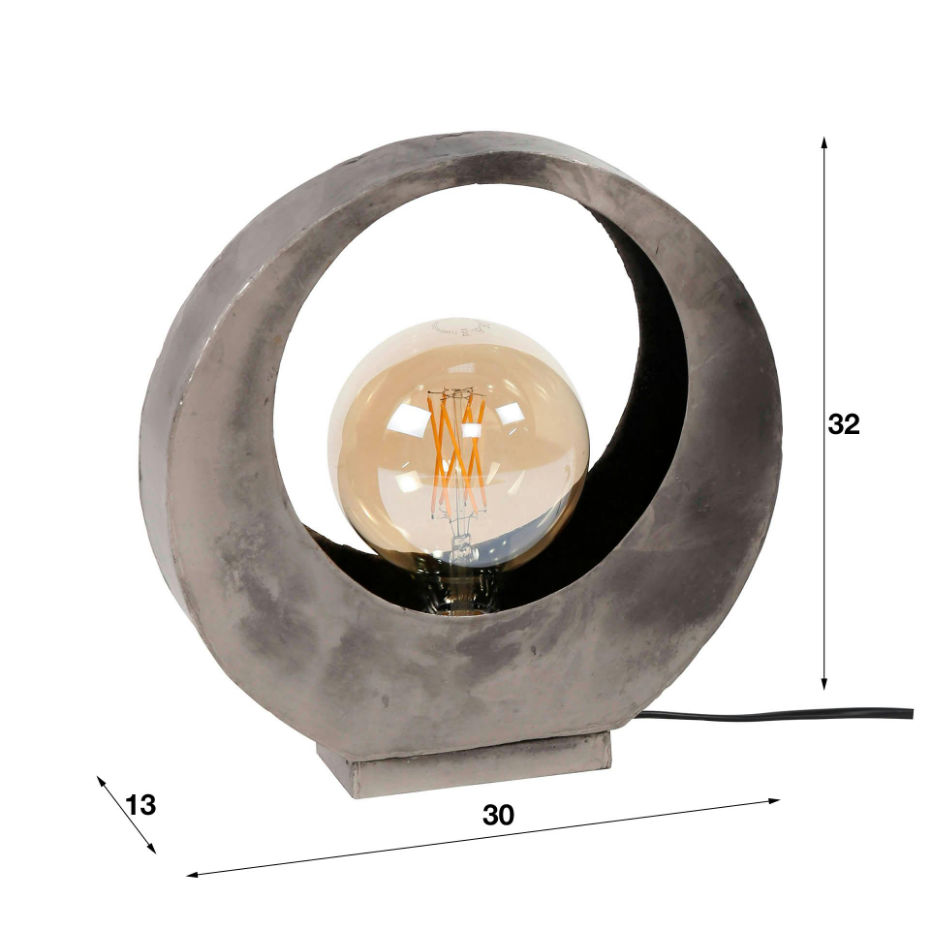 Lampe à poser forme lune en métal argenté TRIBECA