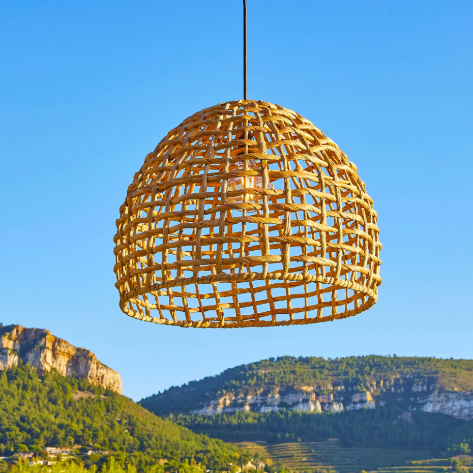 Suspension Extérieure Jacinthe d'Eau Beige D50cm Câble 5m