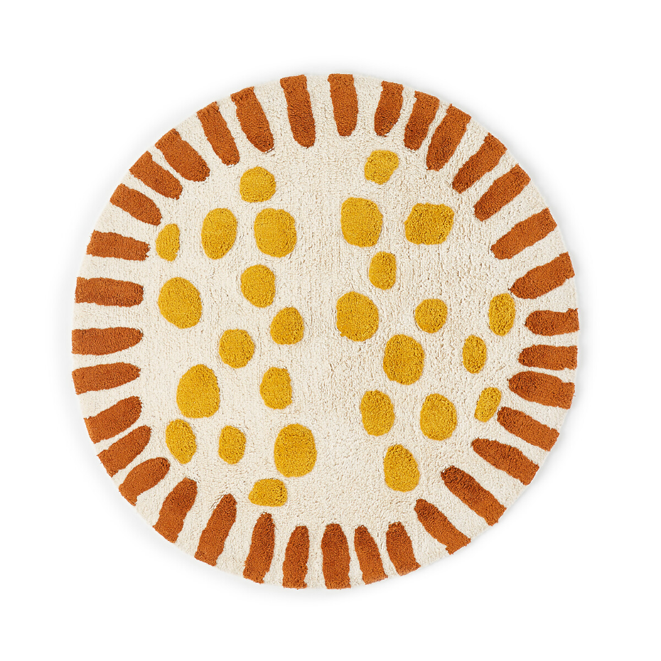 Tapis enfant rond coton biologique, Aarav