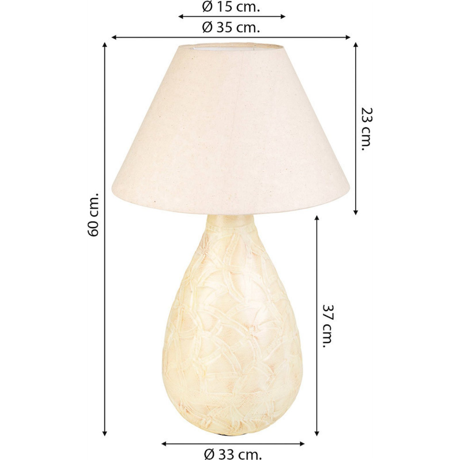 Lampe de table en fer abat-jour forme organique