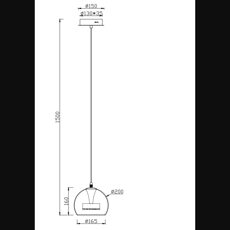 Suspension en verre design, D.20 , FLYNT