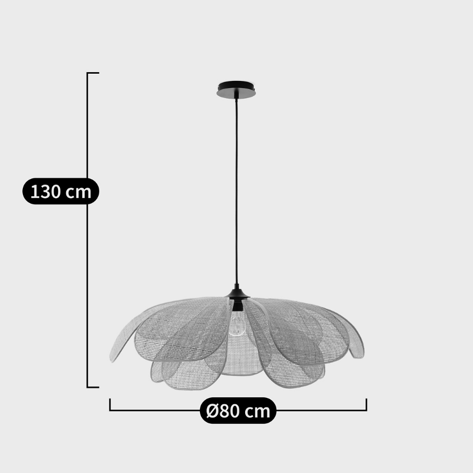 Suspension pétales en rotin Ø80 cm, Lola