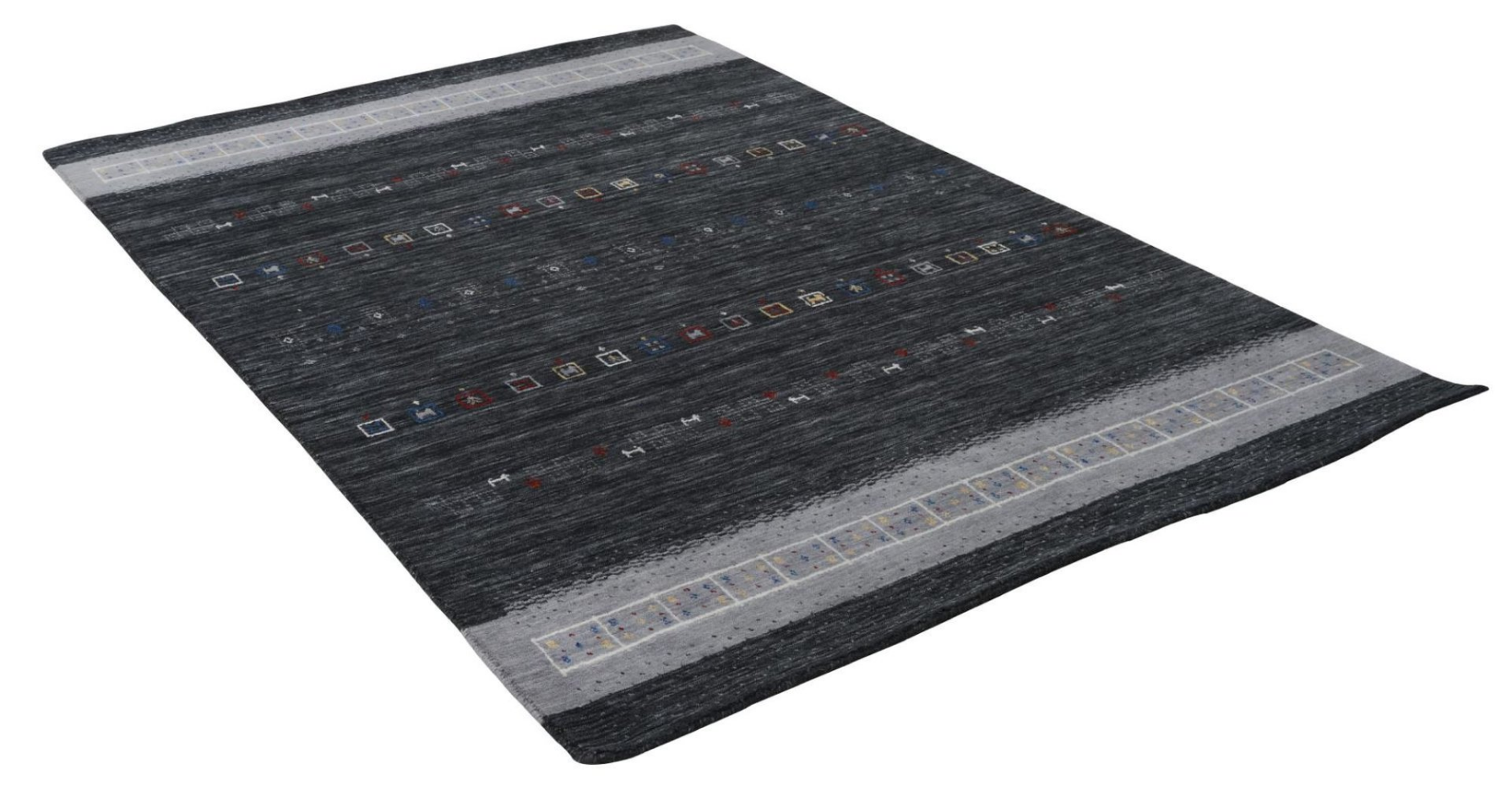 Tapis salon gabbeh Lori Dream Gold tissé main