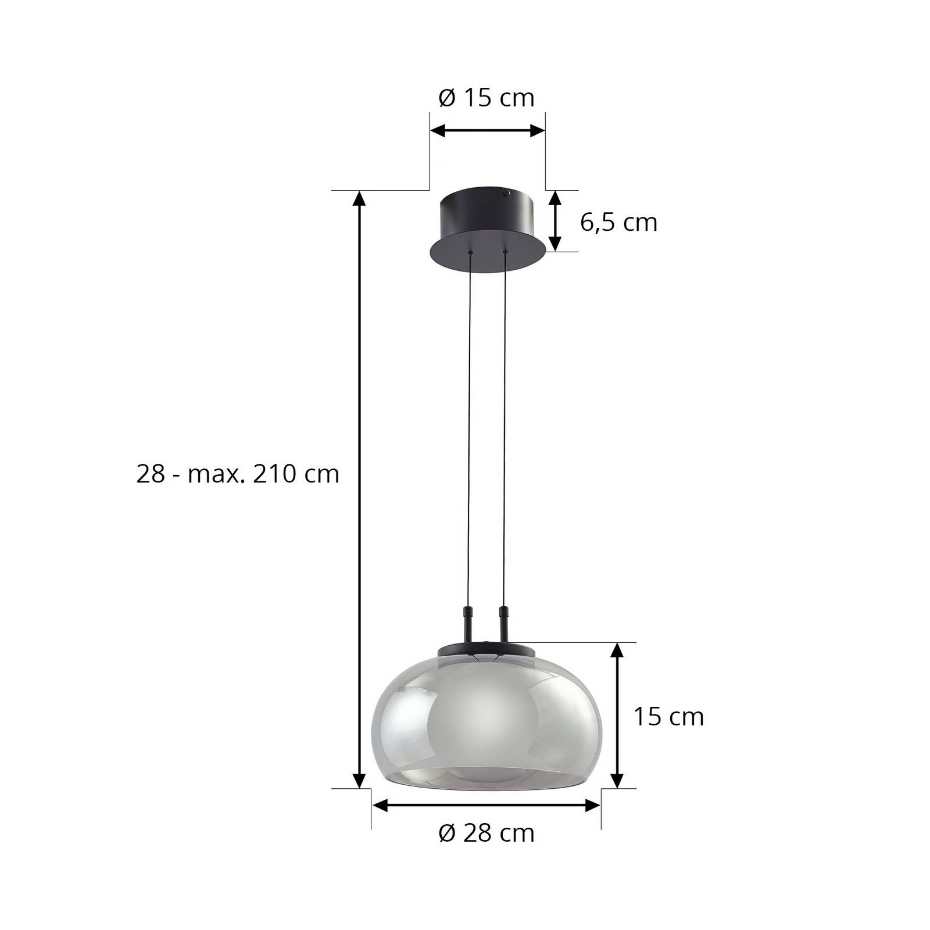 Suspension en verre moderneLED, Dain