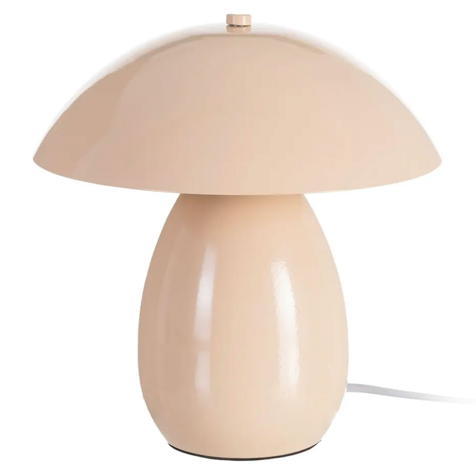 Lampe à poser champignon métal beige 24x24x25.5cm