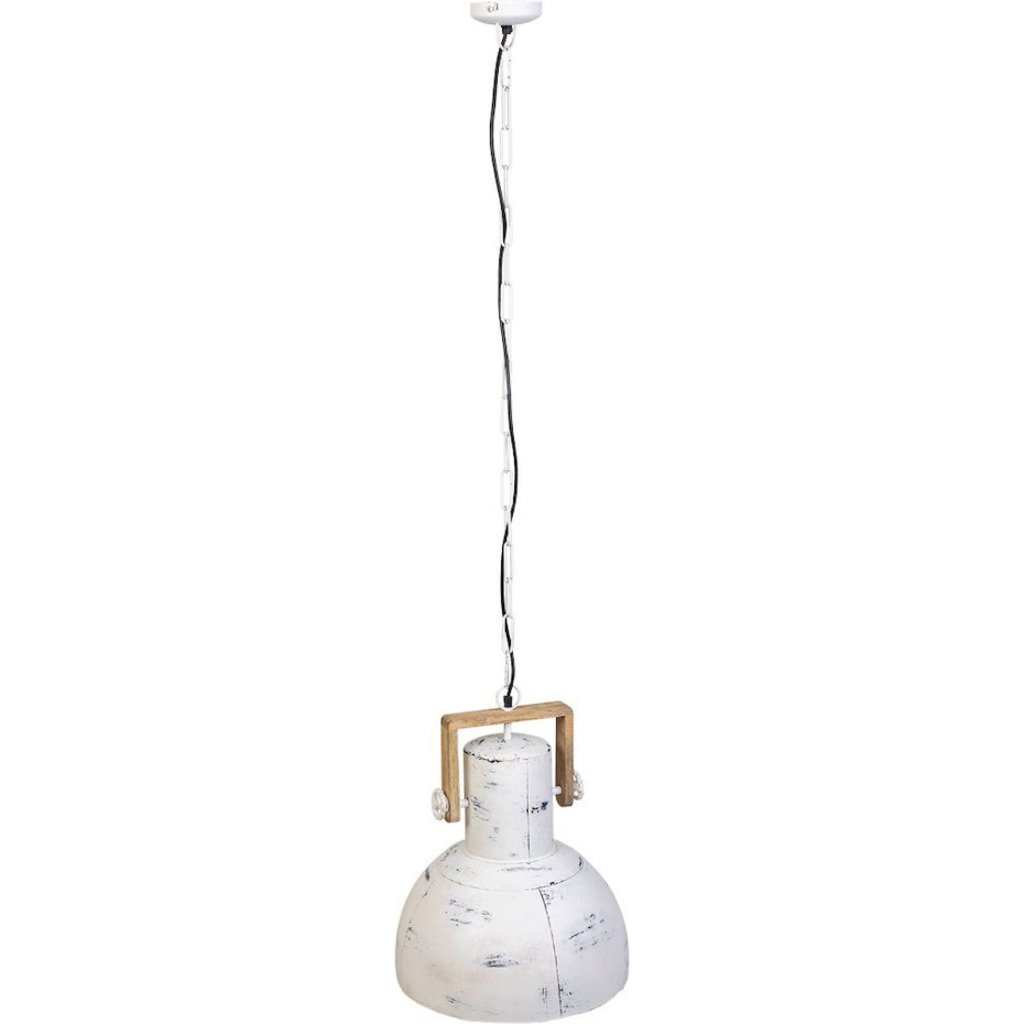Suspension en fer rond style industriel et bois
