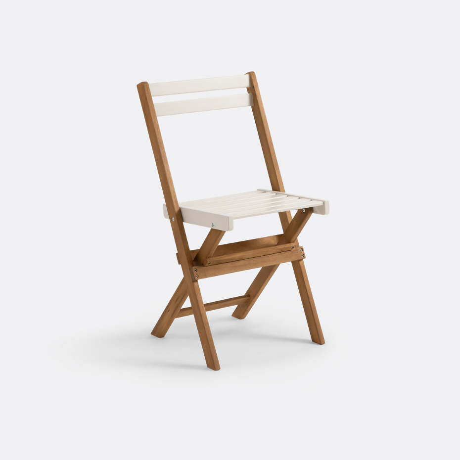 Ensemble de jardin pliable, 3 pièces, en acacia, DUDENA