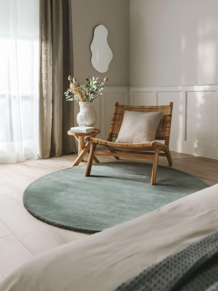 Tapis rond de laine tufté main BENT