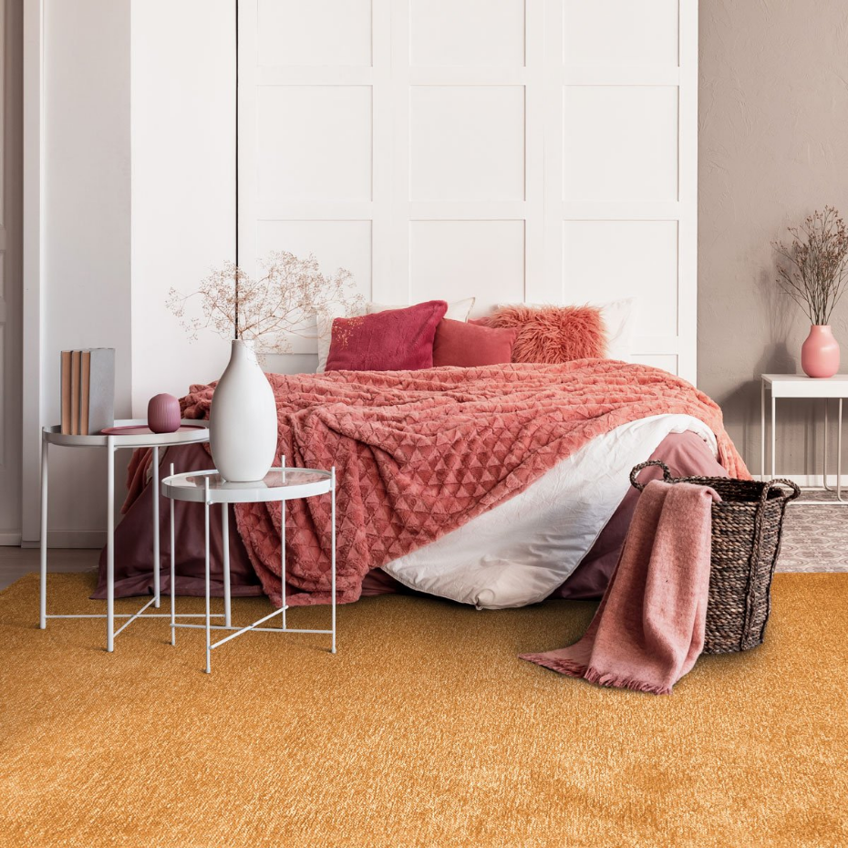 Tapis salon lumineux  rouillé SOLANCE