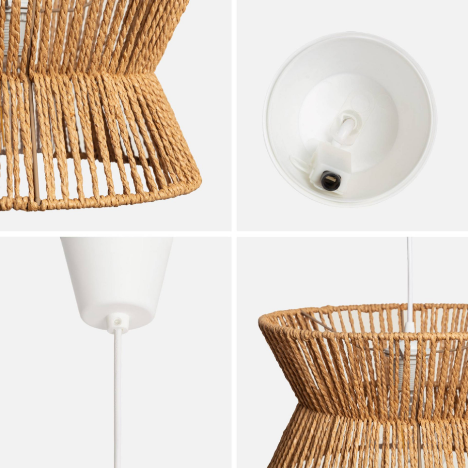 Suspension intérieur imitation rotin Ø35cm MAUD