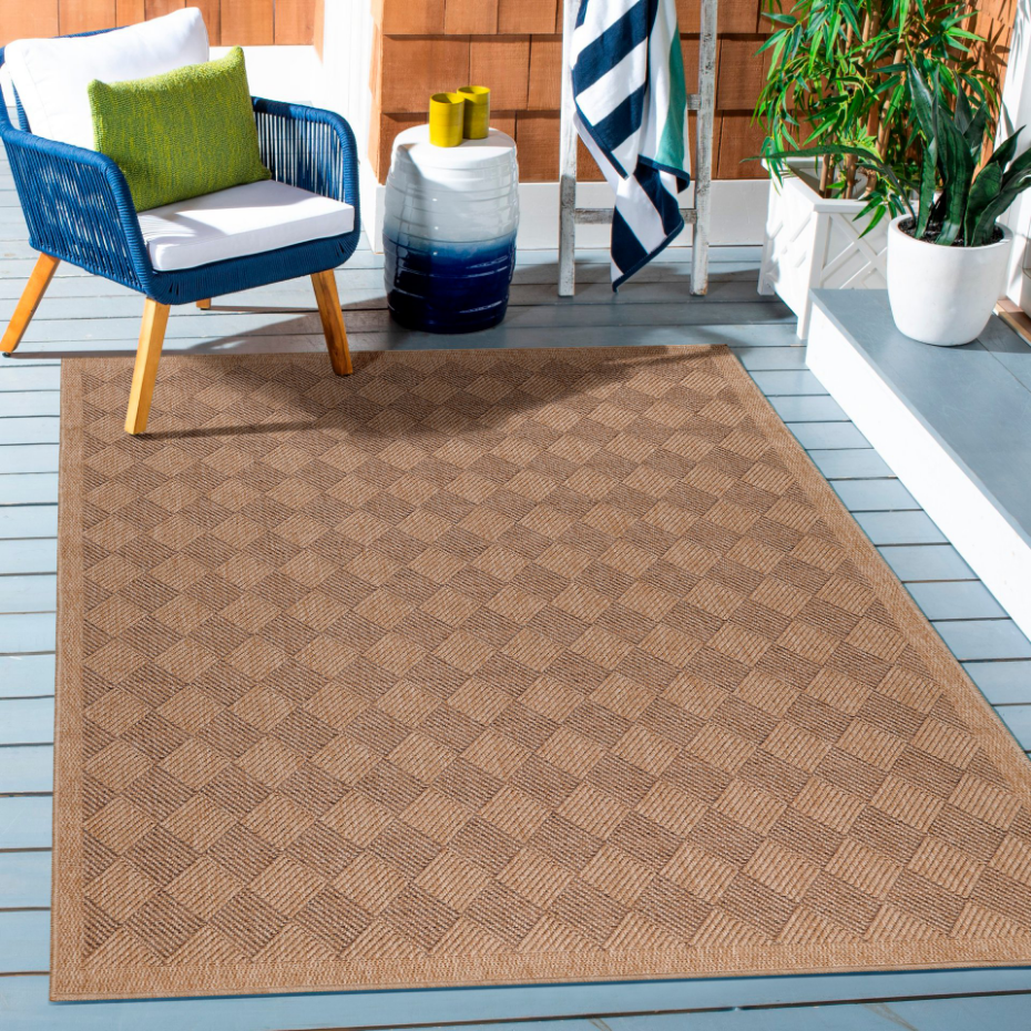 Tapis intérieur extérieur aspect jute chevron DHAKA