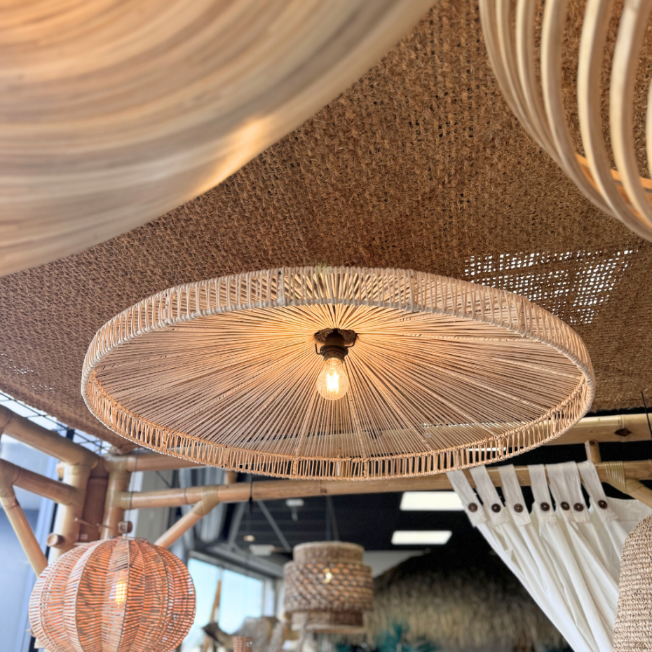 Suspension plate en rotin ESSO