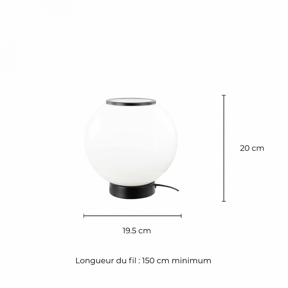 Lampe à poser en verre & métal, SILEA