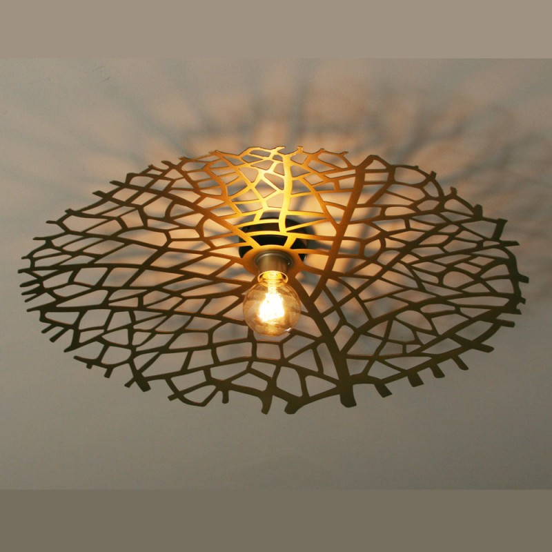 Applique Leaf Metal Noir Et Or