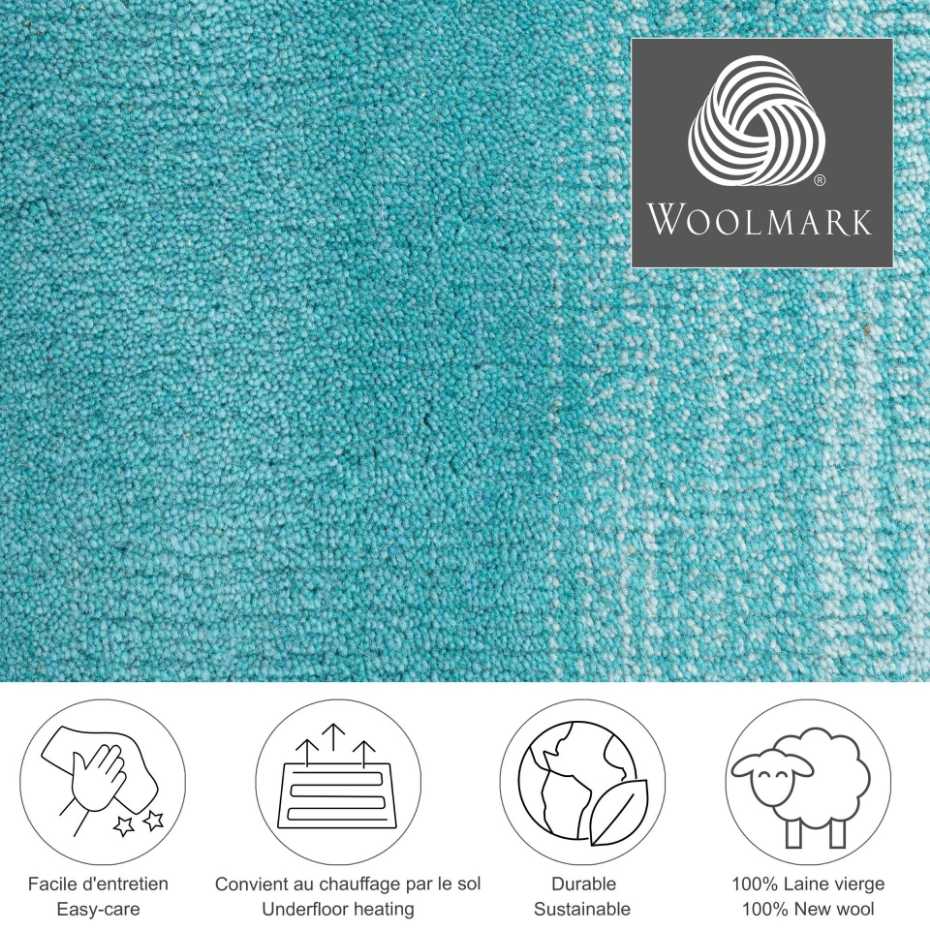 Tapis tissé main en couleurs vives et dégradé - Wool comfort