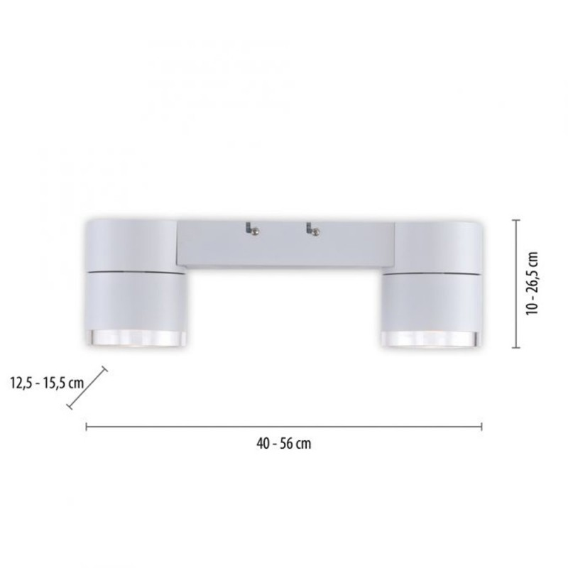 Rampe 2 Spots Nola Blanc Led Puissant Et Dimmable