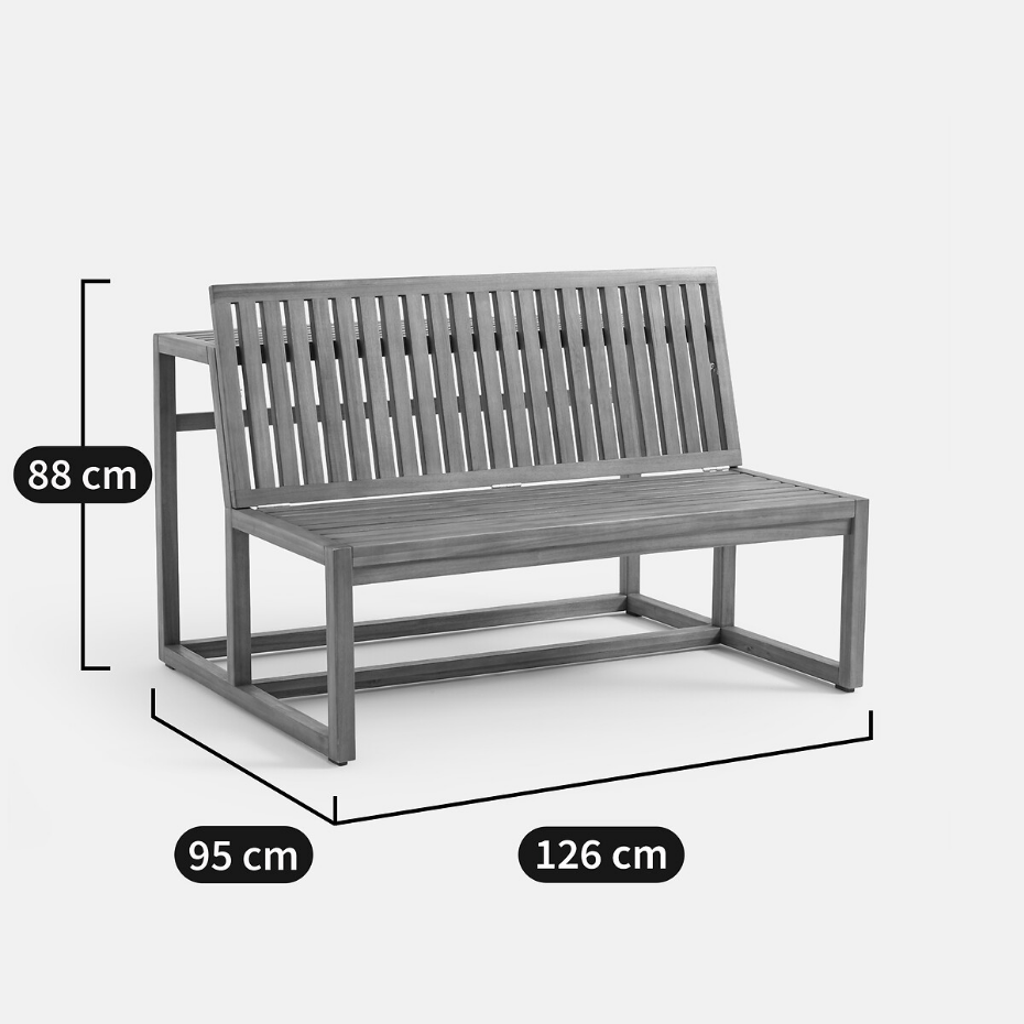 Banc-table de jardin en acacia massif, TALIA